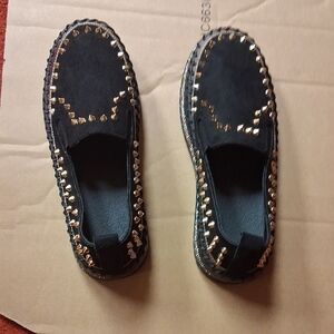 Black Studded Loafers